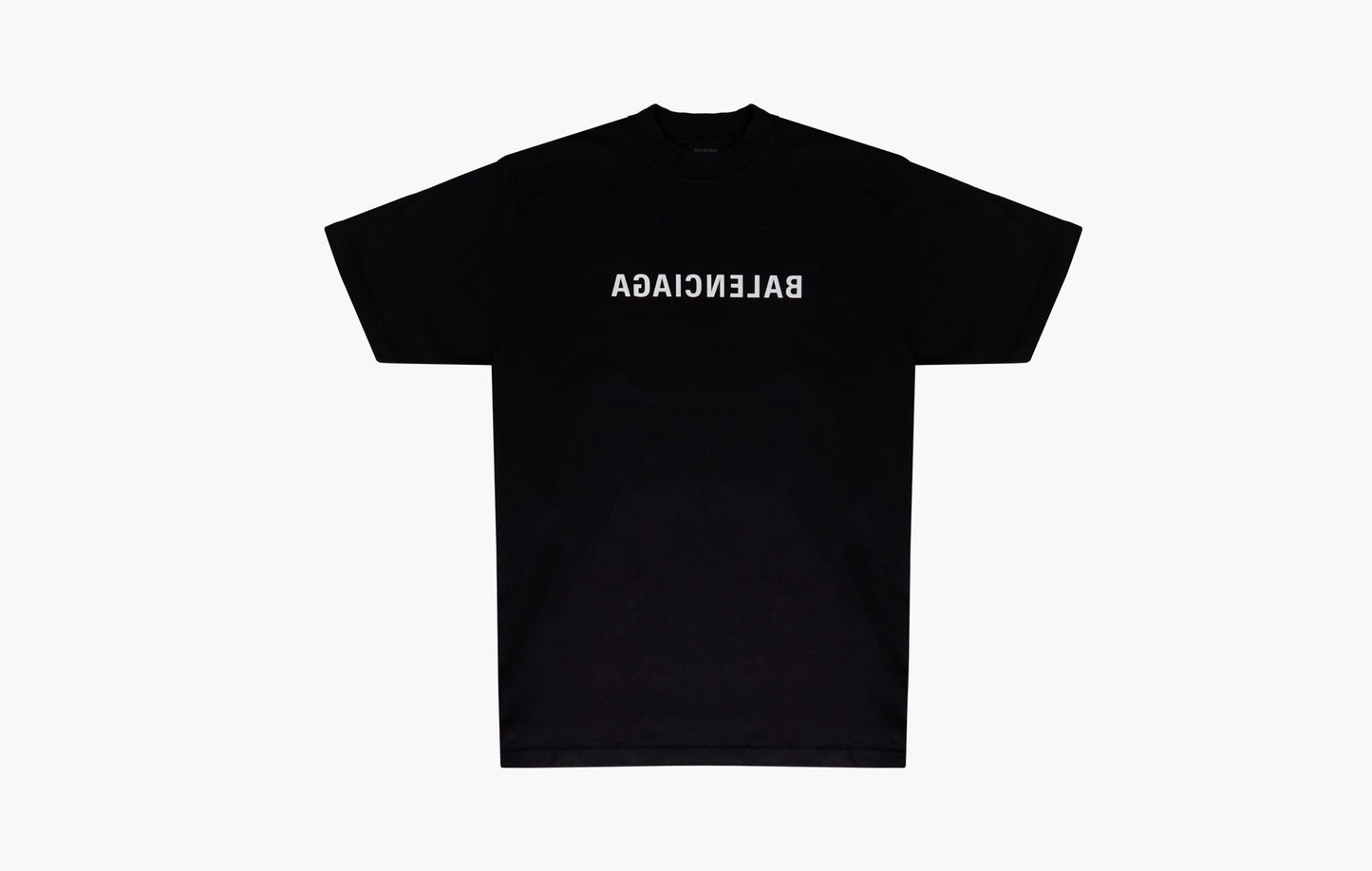 Balenciaga Logo Mirror Print Medium Fit T-Shirt Black | The Sortage