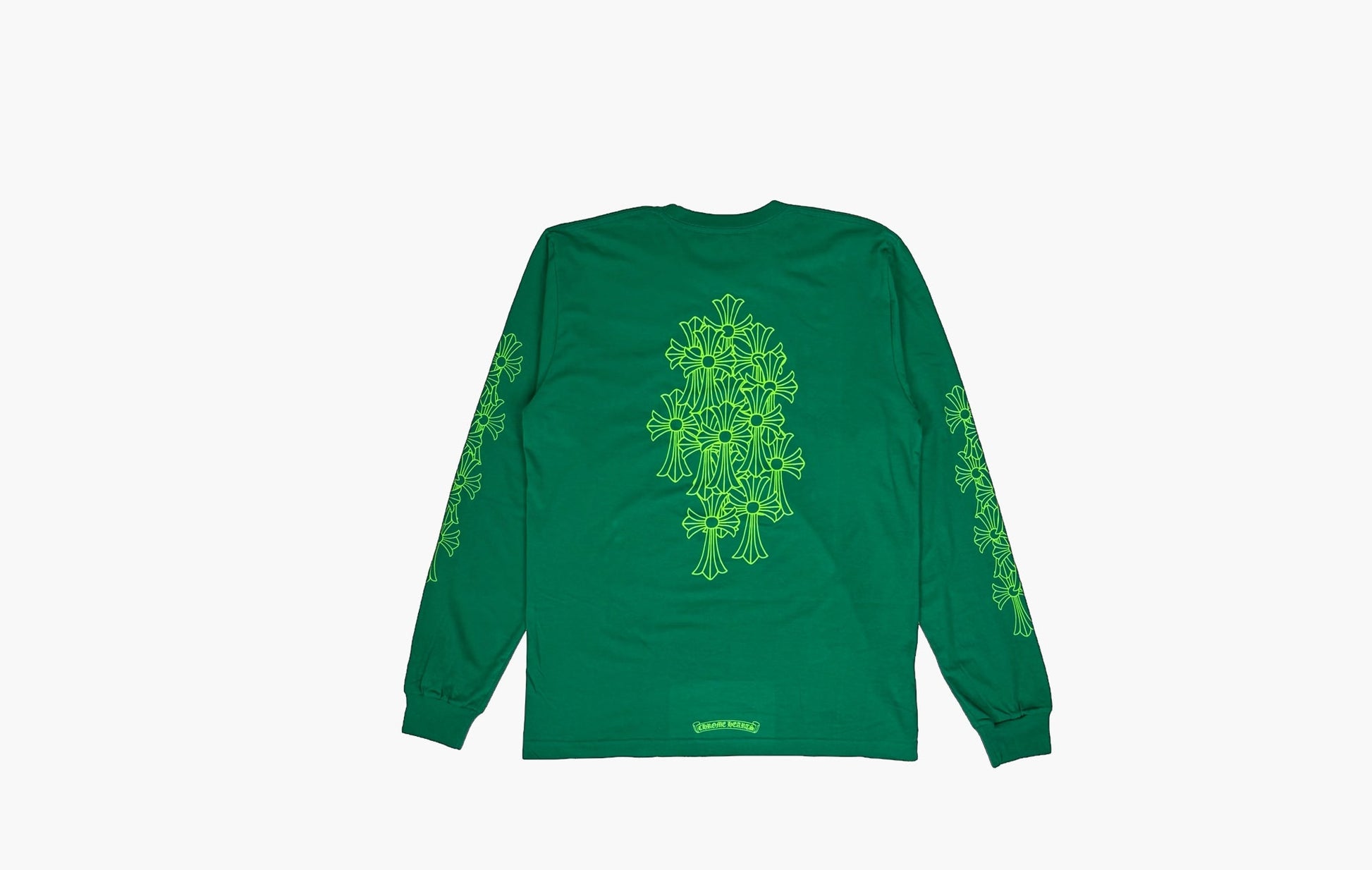 Chrome Hearts Cemetery Cross L/S T-Shirt Kelly Green/Glo Green | The Sortage