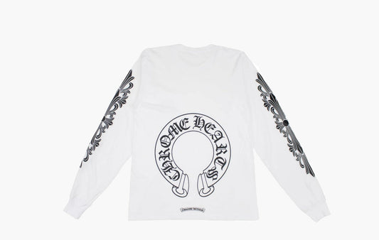 Chrome Hearts Floral Horseshoe L/S T-shirt White | The Sortage