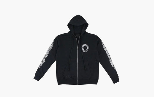 Chrome Hearts Horse Shoe Floral Zip-Up Hoodie Black | The Sortage