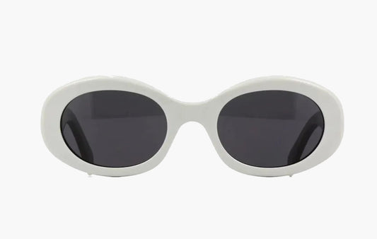 Celine Triopmphe 01 Cat Eye Ovale Sunglasses White | Sortage.