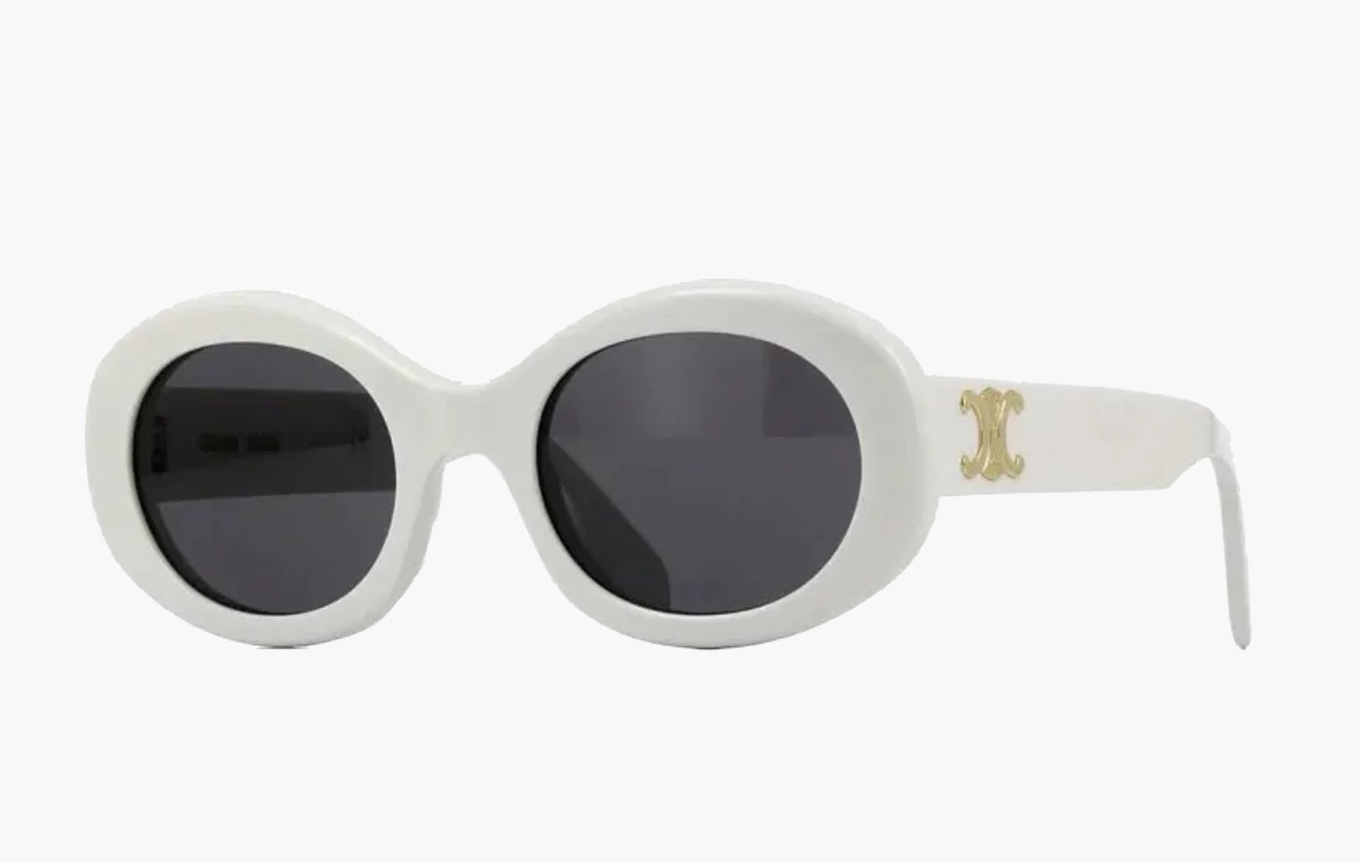 Celine Triopmphe 01 Cat Eye Ovale Sunglasses White | Sortage.
