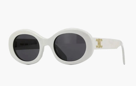 Celine Triopmphe 01 Cat Eye Ovale Sunglasses White | Sortage.