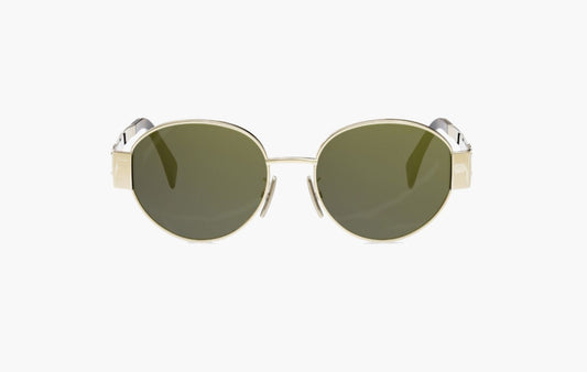 Celine Triopmphe 01 Metal Ovale Sunglasses Gold | Sortage.