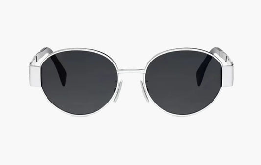 Celine Triopmphe 01 Metal Ovale Sunglasses Silver | Sortage.