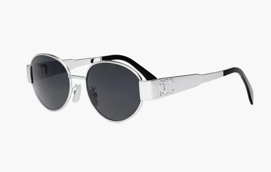 Celine Triopmphe 01 Metal Ovale Sunglasses Silver | Sortage.
