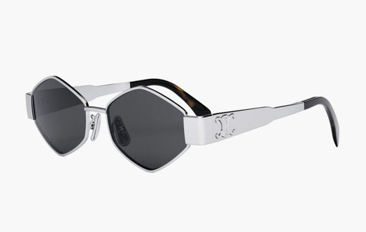 Celine Triopmphe 02 Metal Losange Sunglasses Silver | Sortage.