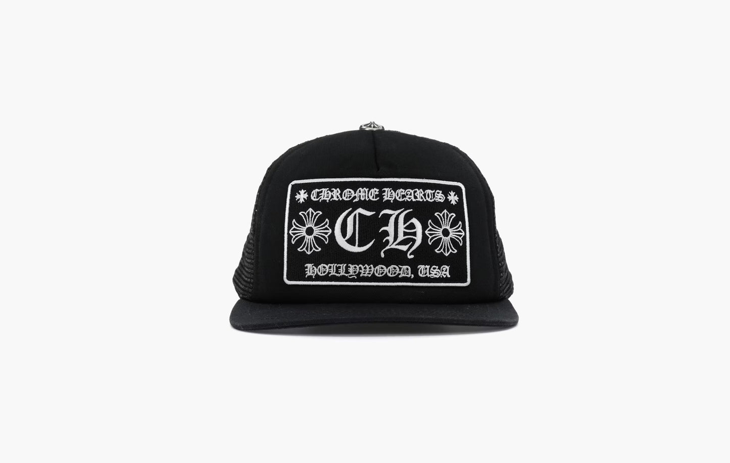 Chrome Hearts CH Hollywood Trucker Hat Black/Black | The Sortage