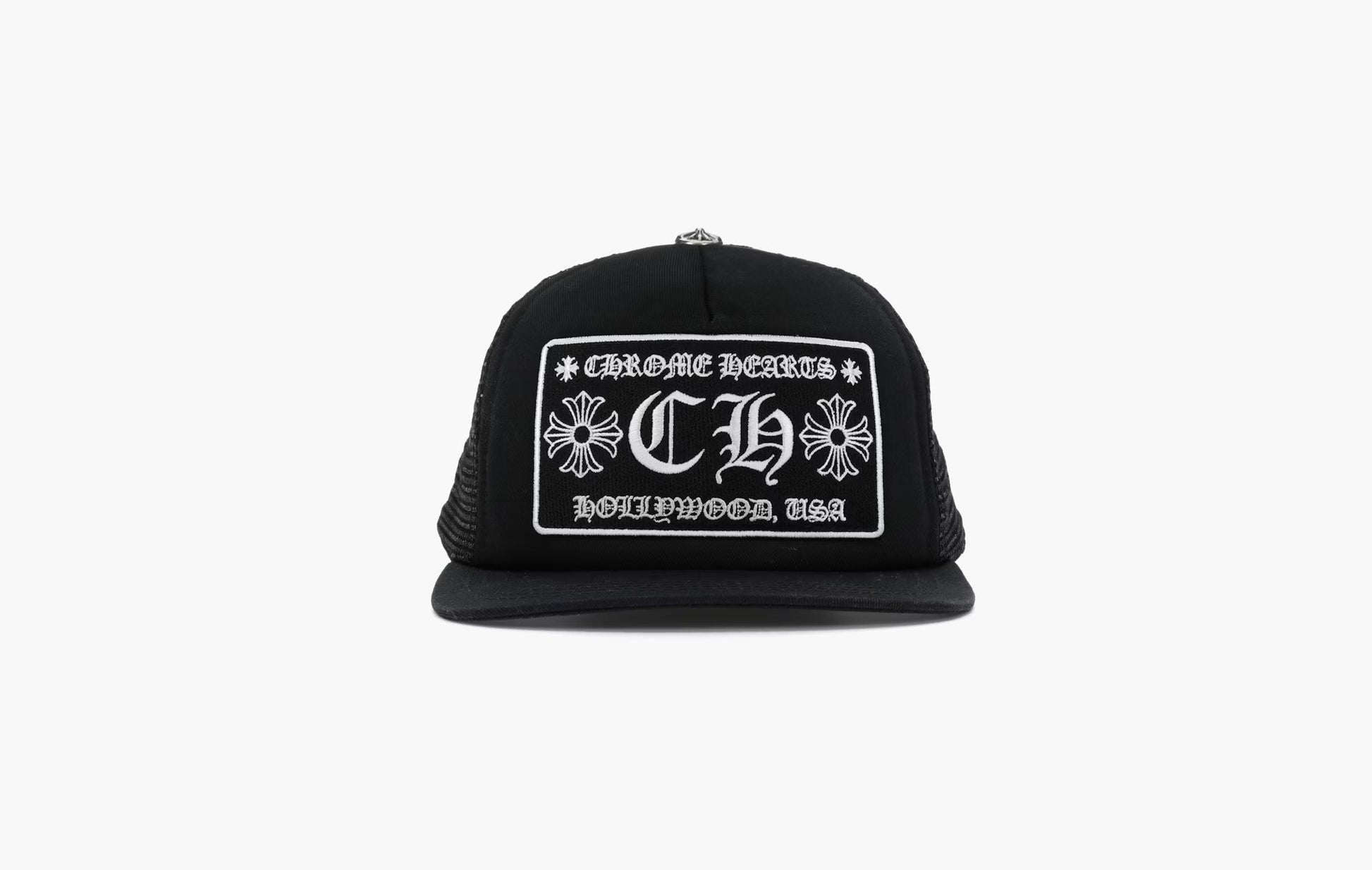 Chrome Hearts CH Hollywood Trucker Hat Black/Black | The Sortage