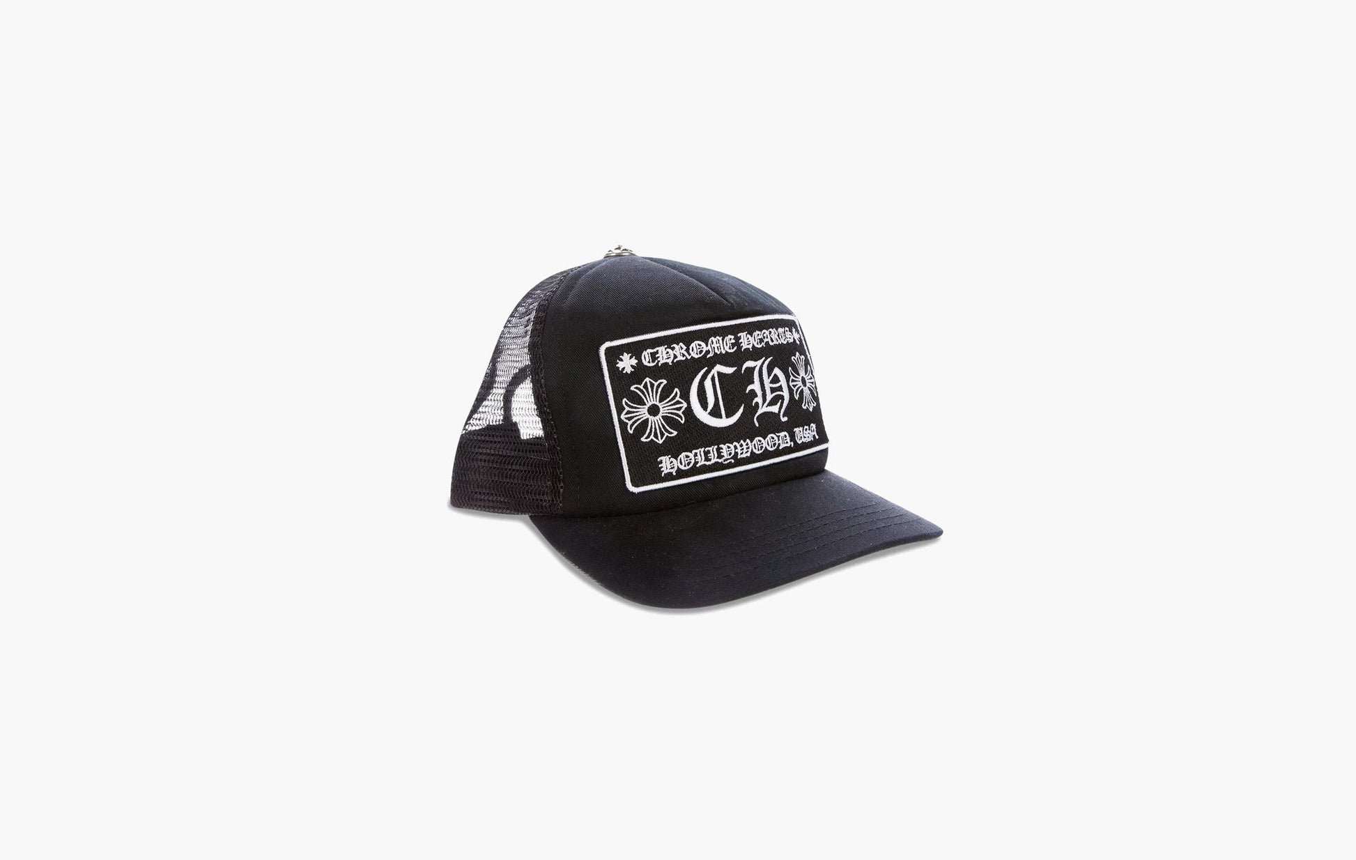 Chrome Hearts CH Hollywood Trucker Hat Black/Black | The Sortage