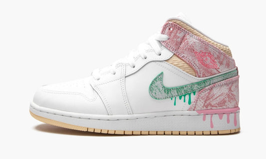 Air Jordan 1 Mid GS Paint Drip - DD1666 100 | The Sortage