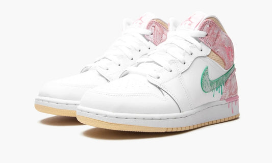 Air Jordan 1 Mid GS Paint Drip - DD1666 100 | The Sortage
