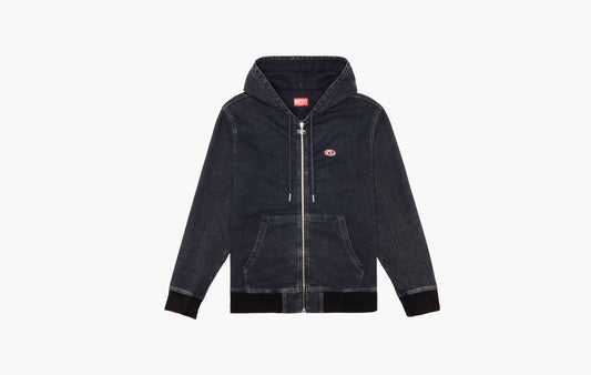 Diesel D-Gir Track Denim Hoodie Black | The Sortage