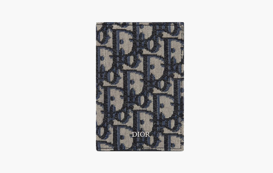Dior Oblique Jacquard Card Holder Bi-Fold Beige/Black | The Sortage