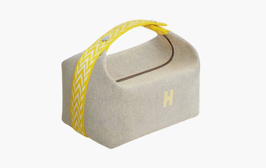 Hermes Large Bride-A-Brac Case Canvas & Jaune Citron | The Sortage