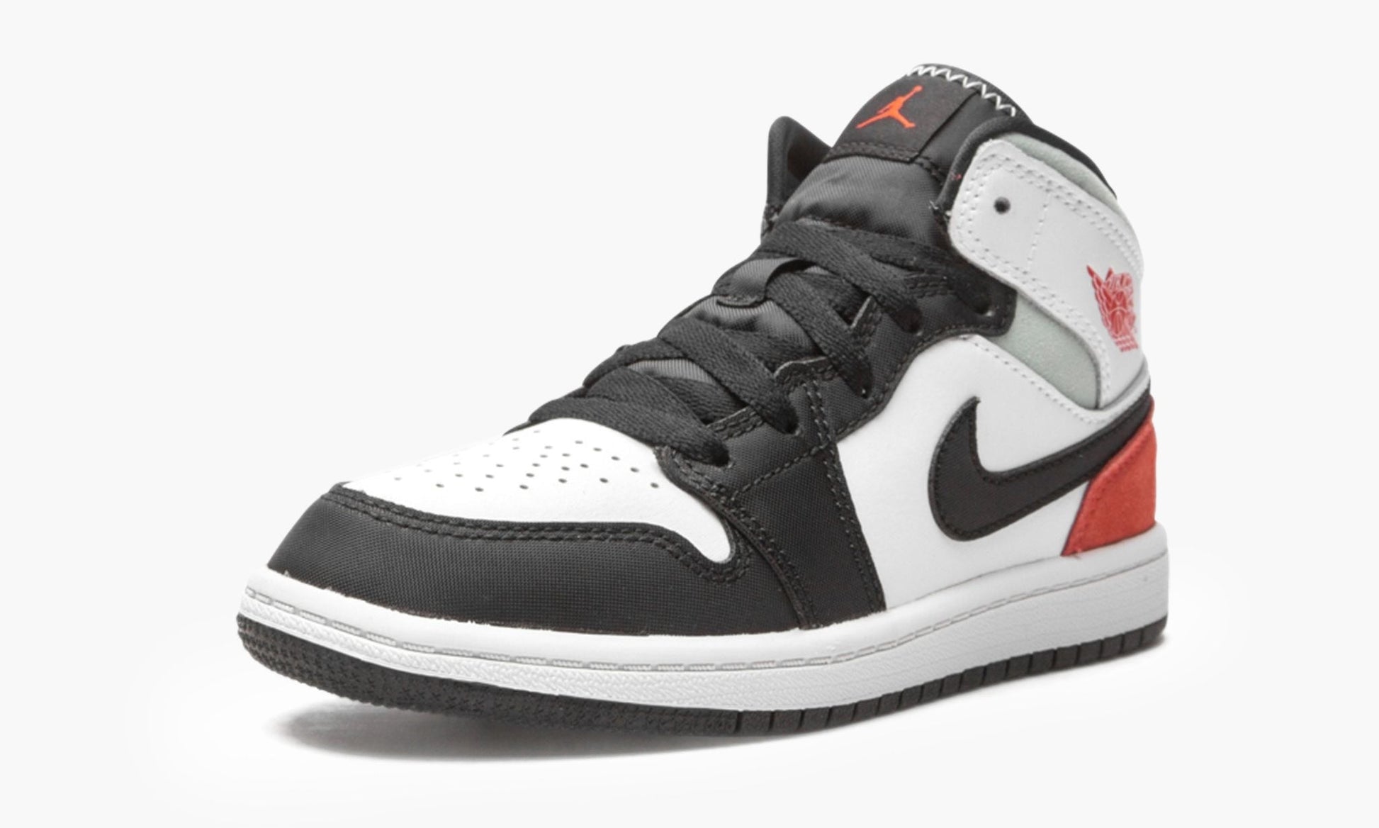 Air Jordan 1 Mid SE PS White Black Red Spruce - BQ6932 100 | The Sortage