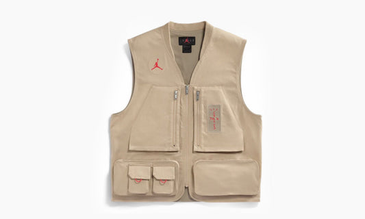 Travis Scott x Jordan Utility Vest Desert Khaki University Red | The Sortage
