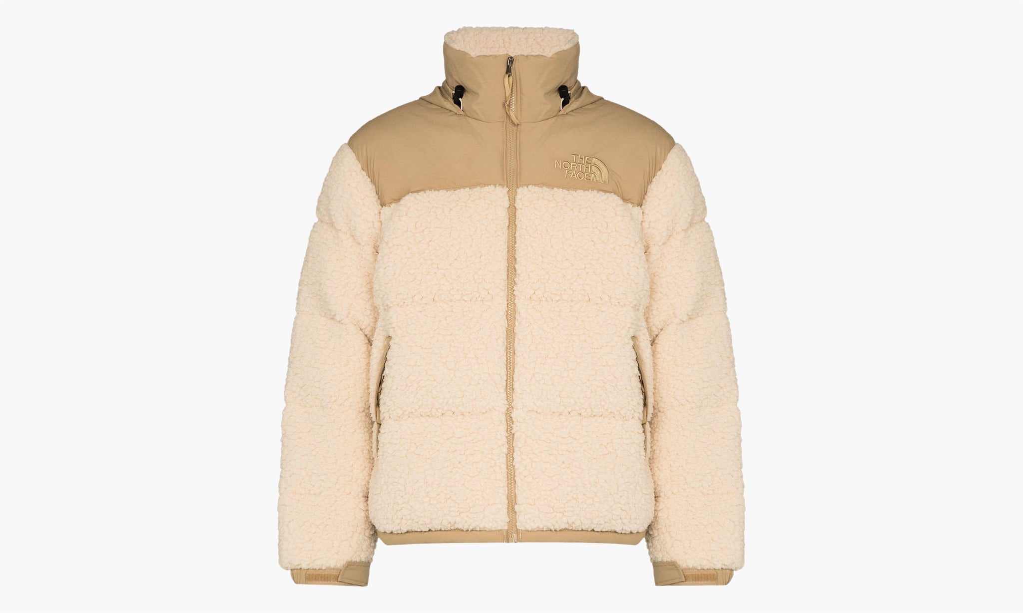 The North Face Sherpa Fleece Nuptse Jacket Beige | The Sortage