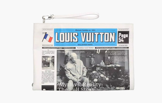 Louis Vuitton Newspaper Clutch Bag White | The Sortage