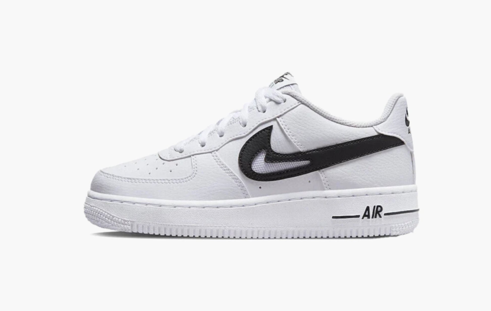 Nike Air Force 1 Low Cut Out Swoosh White Black (GS) - DR7889 100 | Sortage.