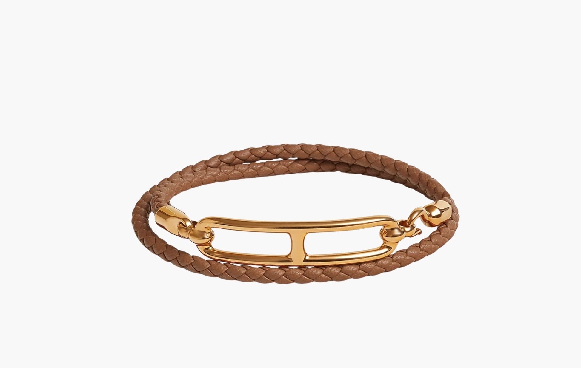 Hermes Roulis Double Tour Bracelet Swift Calfskin Gold & Gold | The Sortage