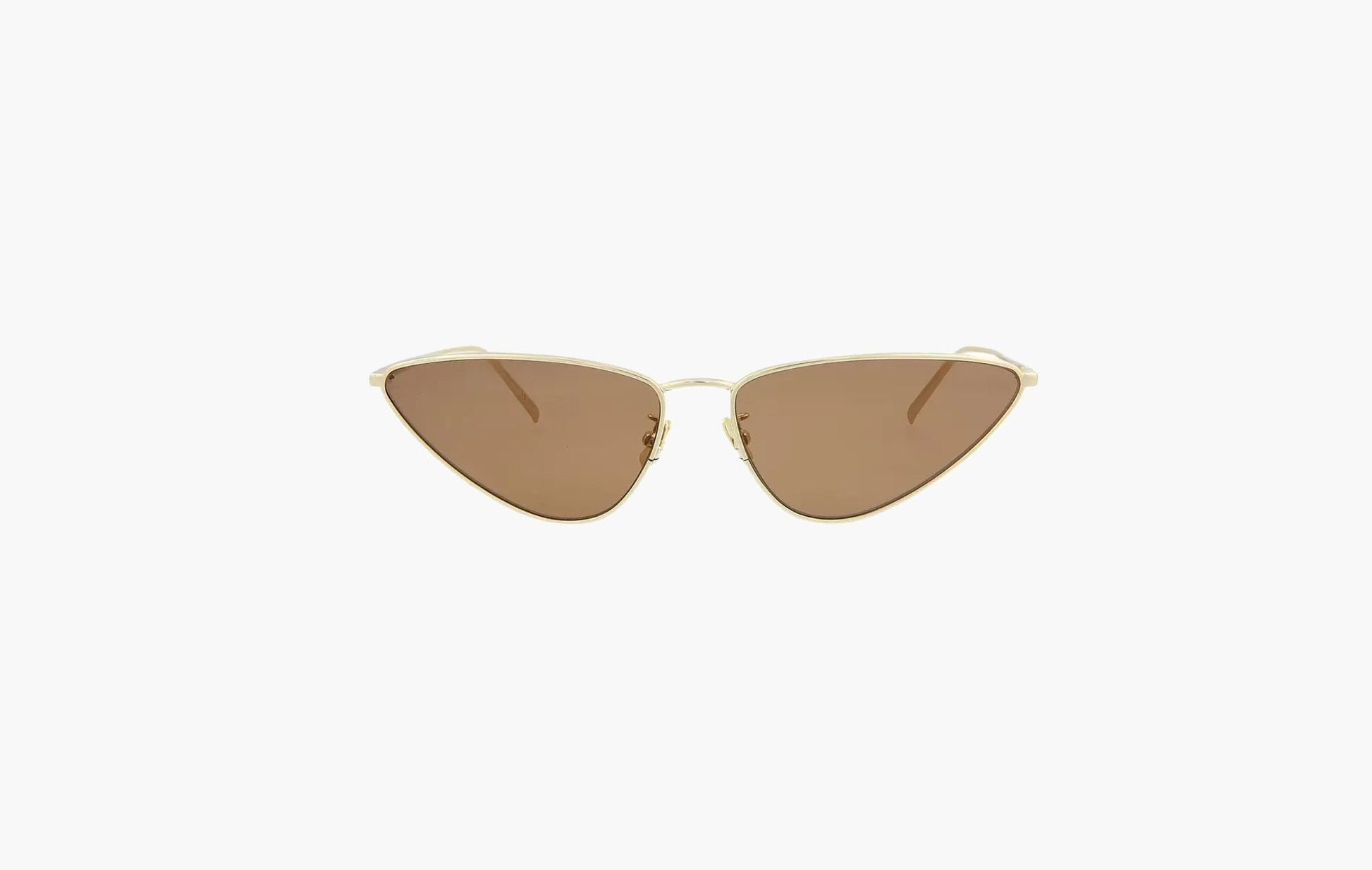 Yves Saint Laurent Cat Eye Sunglasses Gold Brown | Sortage.