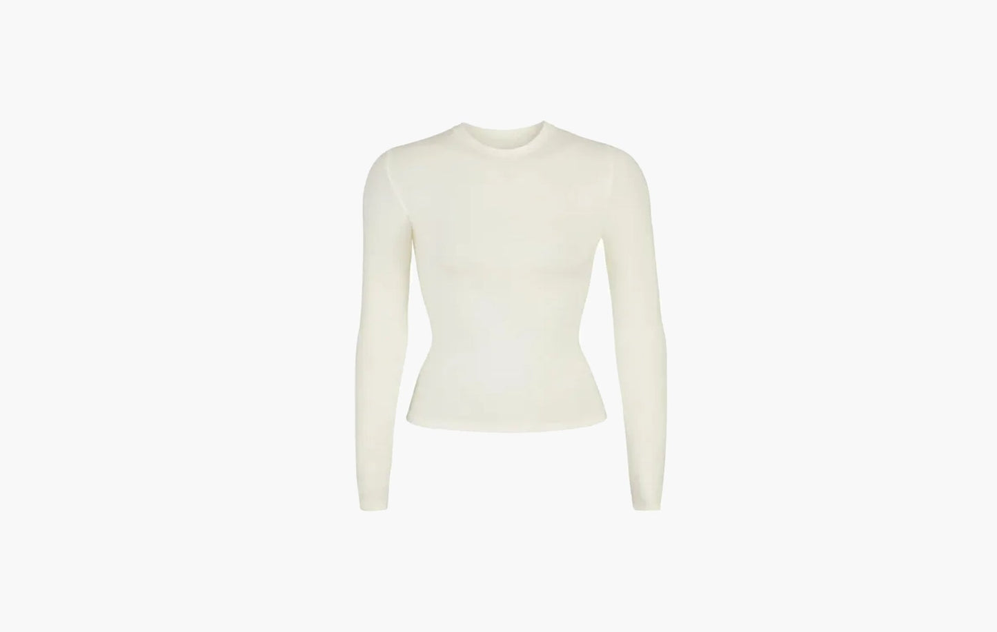 Skims Essential Crew Neck Long Sleeve Bodysuit Bone | Sortage.