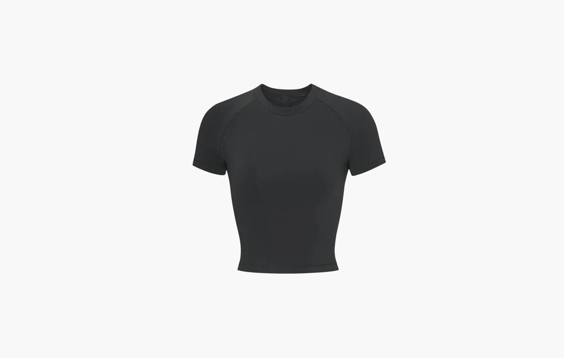 Skims New Vintage Cropped Raglan T-Shirt Washed Onyx | Sortage.