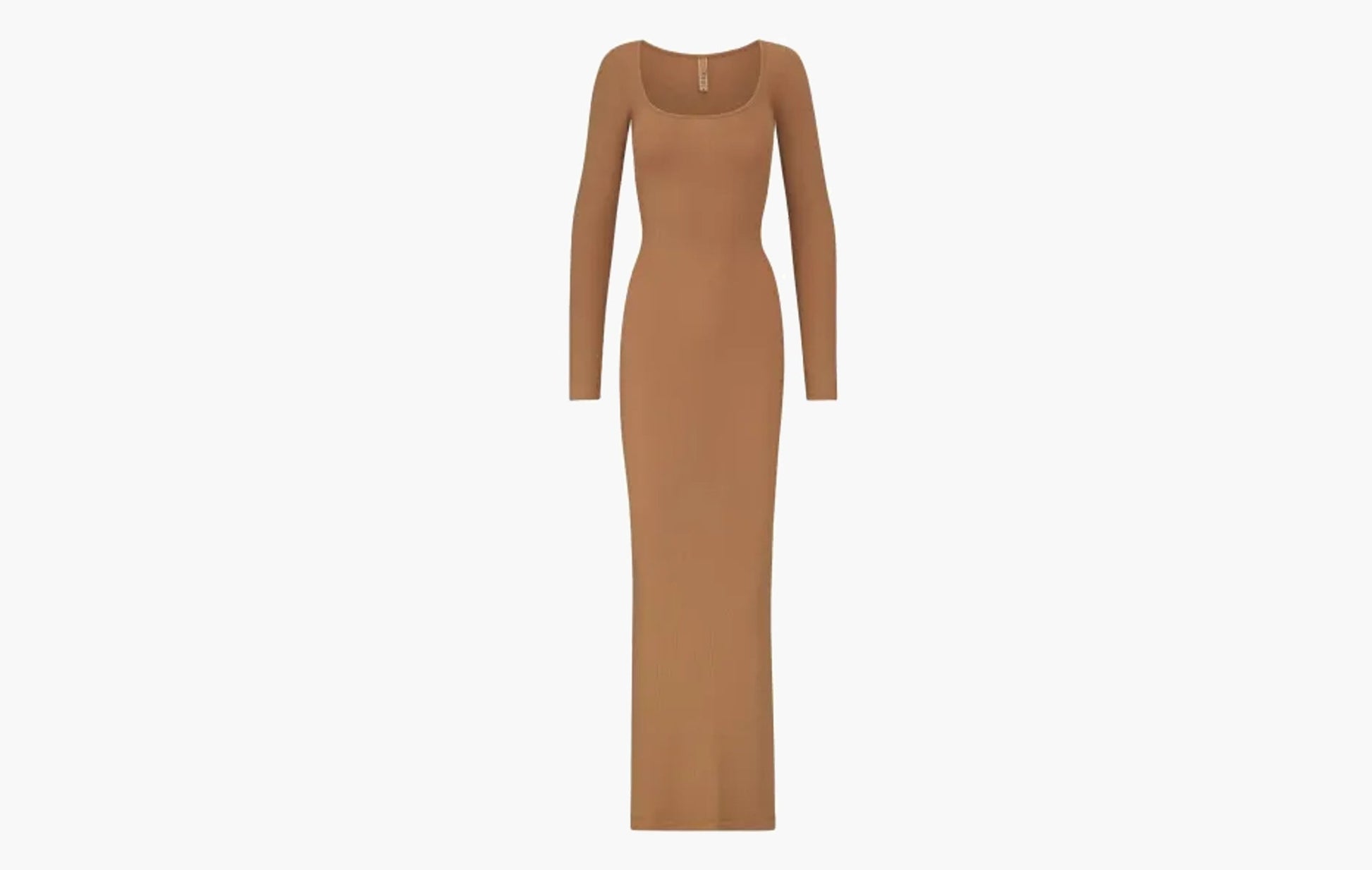 Skims Soft Lounge Long Sleeve Dress Camel | Sortage.