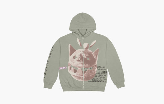 Travis Scott New Sight Zip Up Hoodie Olive | The Sortage