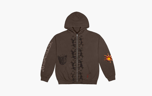Travis Scott Reverse Dog Zip Up Hoodie Brown | The Sortage