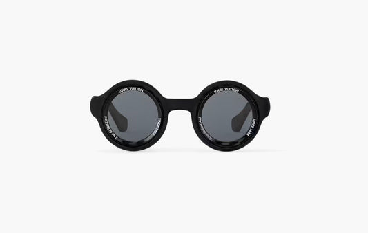 Louis Vuitton LV Super Vision Round Sunglasses Deep Black | The Sortage