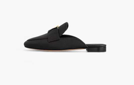 LV Capri Open Back Loafer "Grained Calf Leather Black Noir"