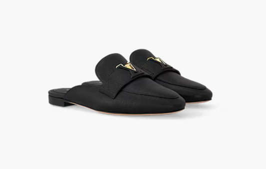LV Capri Open Back Loafer "Grained Calf Leather Black Noir"