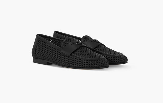 Soho Flat Loafer Perforated Сalf Leather "Black"