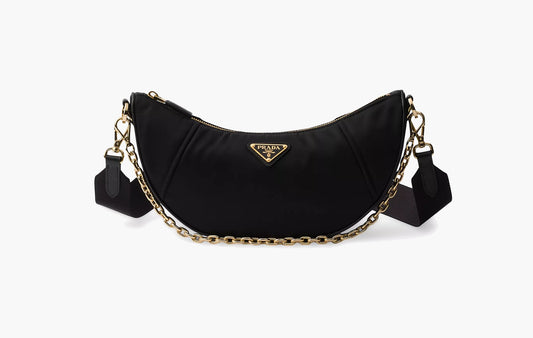 Demi-lune Re-Nylon Shoulder Bag "Black"