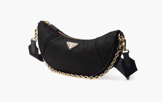 Demi-lune Re-Nylon Shoulder Bag "Black"