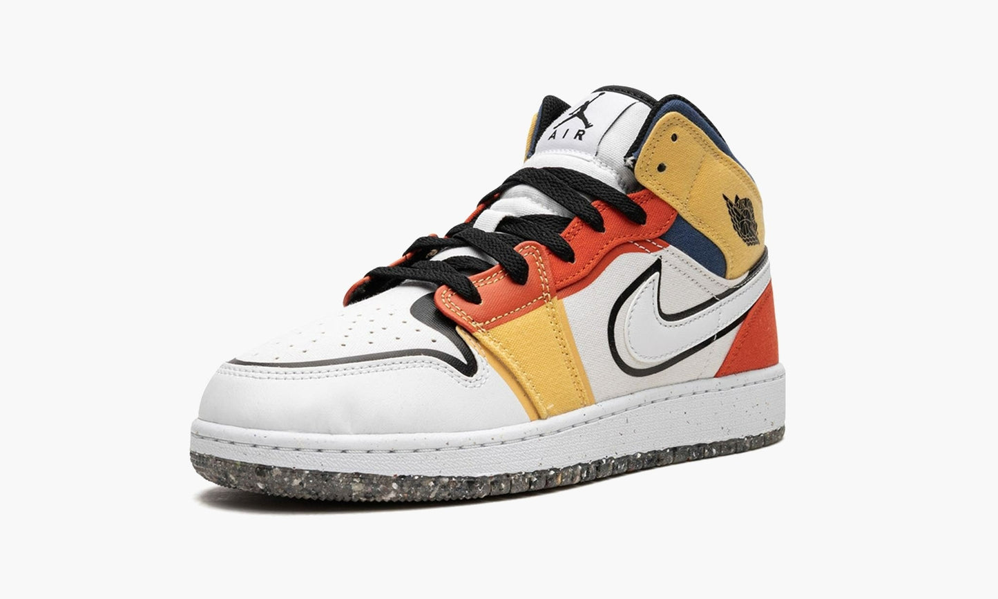 Air Jordan 1 Mid GS Multi-Color Canvas - DV1316 100 | The Sortage