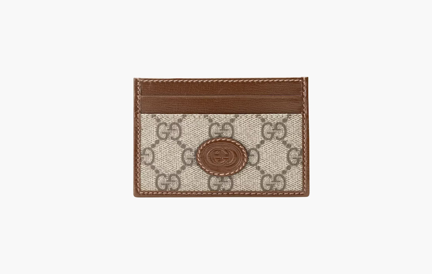 Card Case with Interlocking G "Beige/Ebony"