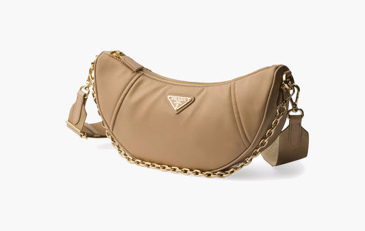 Demi-lune Re-Nylon Shoulder Bag "Camel Brown"
