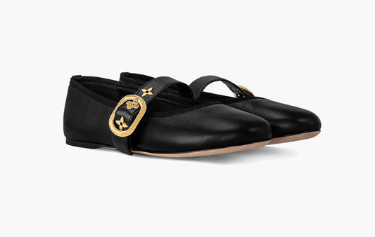 Romy Flat Ballerina Lambskin "Black"