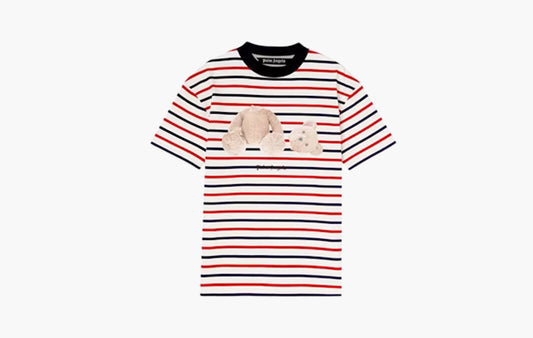 Striped Teddy Bear T-Shirt "White/Red/Blue"