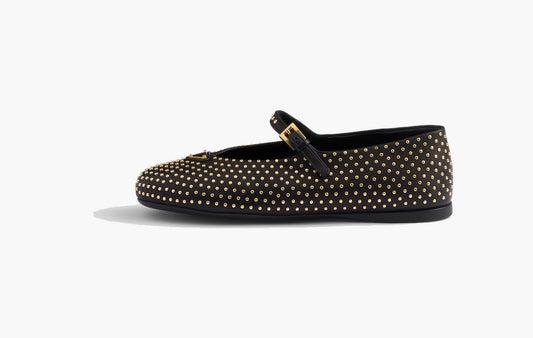 Nappa Leather Ballerinas With Studs Lambskin "Black"