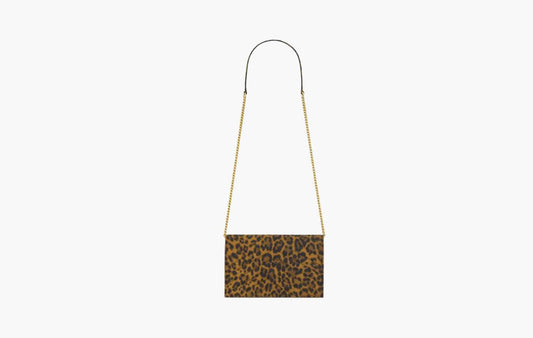 Cassandre Envelope Chain Wallet In Lambskin "Leopard"