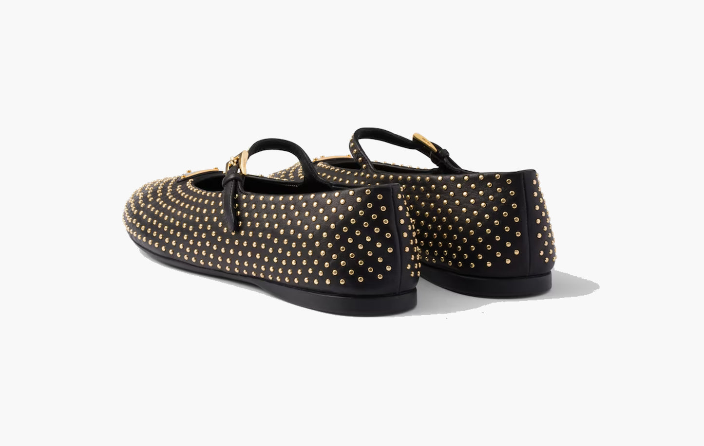 Nappa Leather Ballerinas With Studs Lambskin "Black"