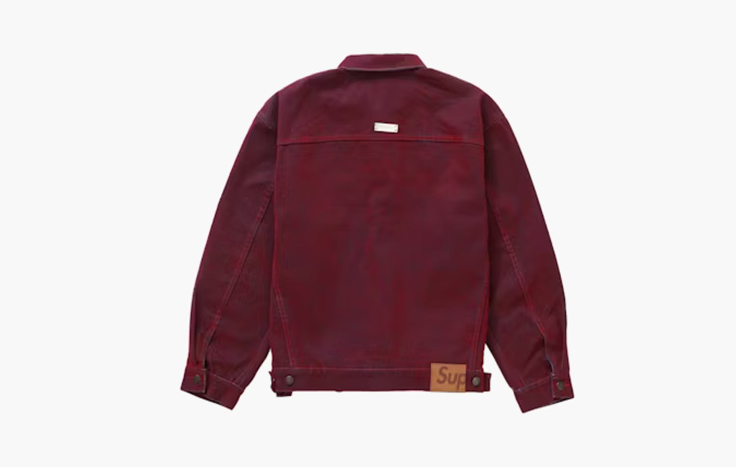 Flocked Denim Trucker Jacket "Red"
