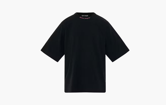 Doubled Logo Over Tee "Black/Fuschia"