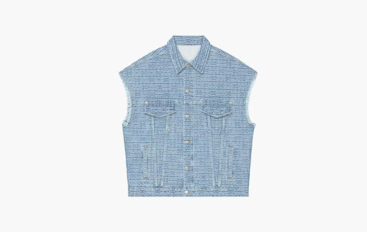 4G Denim Oversized Sleeveless Jacket "Light Blue"
