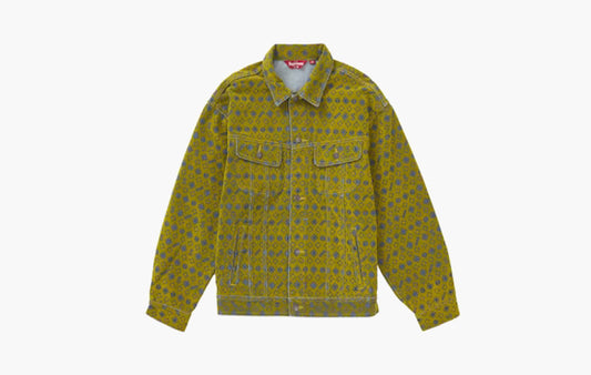 Flocked Denim Trucker Jacket "Mustard"