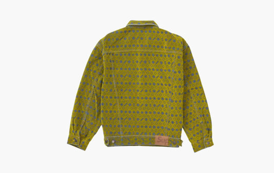 Flocked Denim Trucker Jacket "Mustard"